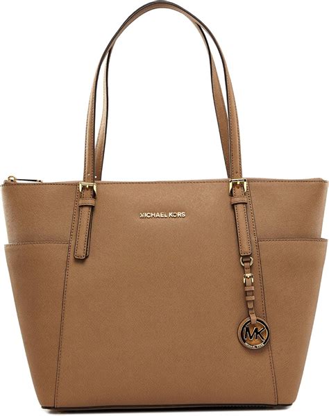 michael kors jet set large top-zip saffiano leather tote|Michael Kors saffiano tote bag.